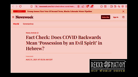 Jewish Zionism: Satanic Jewish Freemason Hidden Truth - Covid Backwards Means Possession...