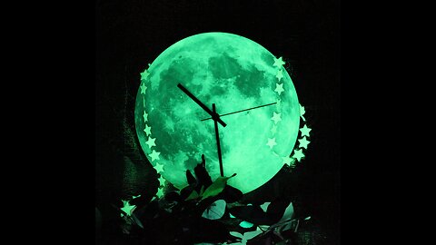 Follow The Moon Home - Wall Clock Glowing In The Dark