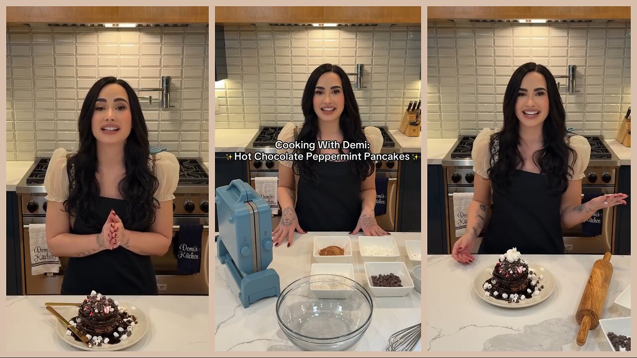 Cooking with Demi : Hot Chocolate Peppermint Pancakes