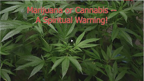 "Spiritual Warning about Marijuana or Cannabis"