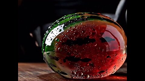 ASMR : GLASS WATERMELON CUTTING