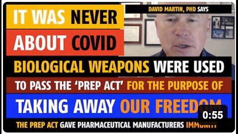 It was never about COVID; biological weapons were used to take away our freedom, David Martin, PhD