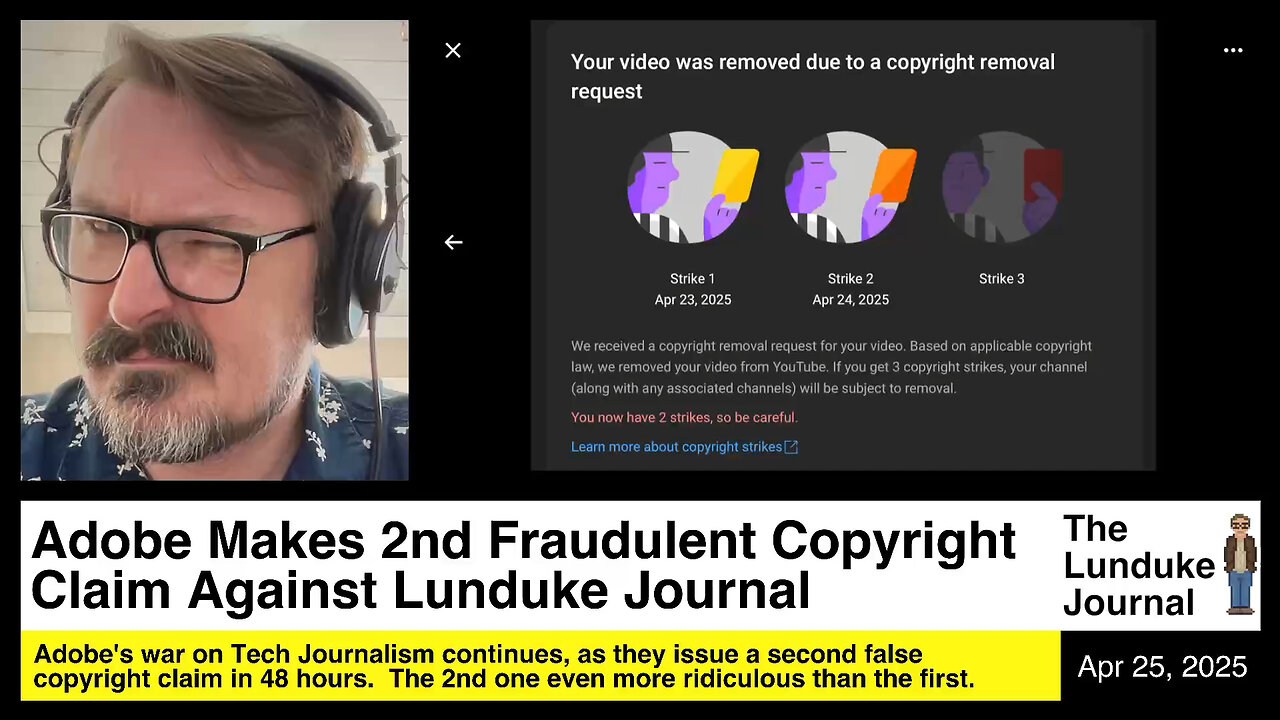 Adobe Makes 2nd Fraudulent Copyright Claim Against Lunduke Journal