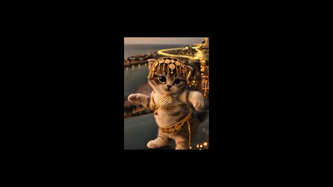 Kitten in Gold – Dancing Above the City!