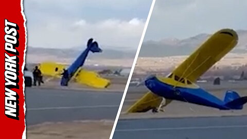 Aircraft rocked by strong winds in Montana — as plane flips over