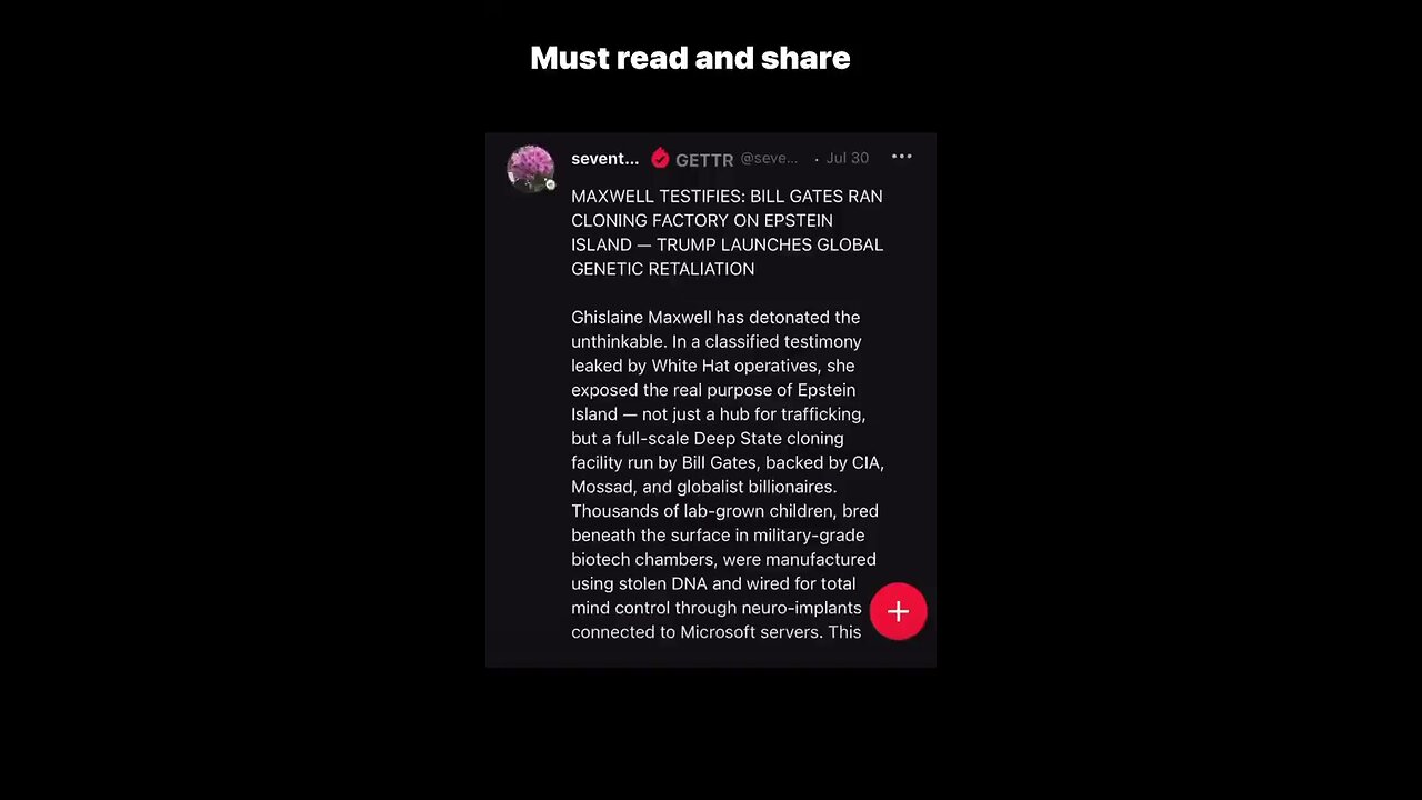 MAXWELL TOLD TRUMP DOJ BILL GATES RAN A CLONING FACTORY ON EPSTEIN ISLAND