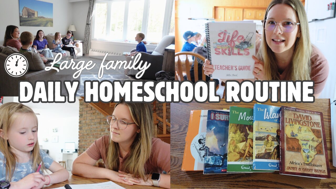 A FULL HOMESCHOOL DAY! | HIGH SCHOOL, MIDDLE, & ELEMENTARY | SIMPLE ROUTINE