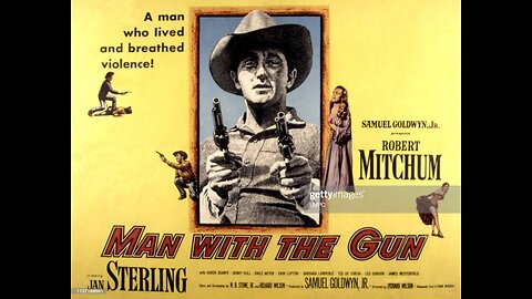 Man With the Gun, Western 1955. Robert Mitchum, Jan Sterling, Karen Sharpe, Henry Hull, Barbara Lawrence, Angie Dickinson, Leo Gordon, Claude Akins