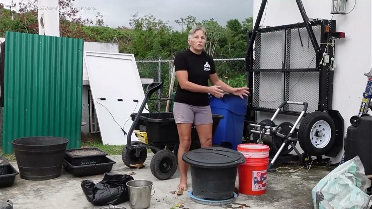 Container composting on a patio