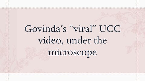 Govinda's Viral UCC-1 Filing, Under the Microscope