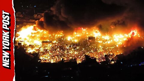 Philippines 🔥Terrifying Drone Footage Shows Fire Ripping Through Hundreds of Homes