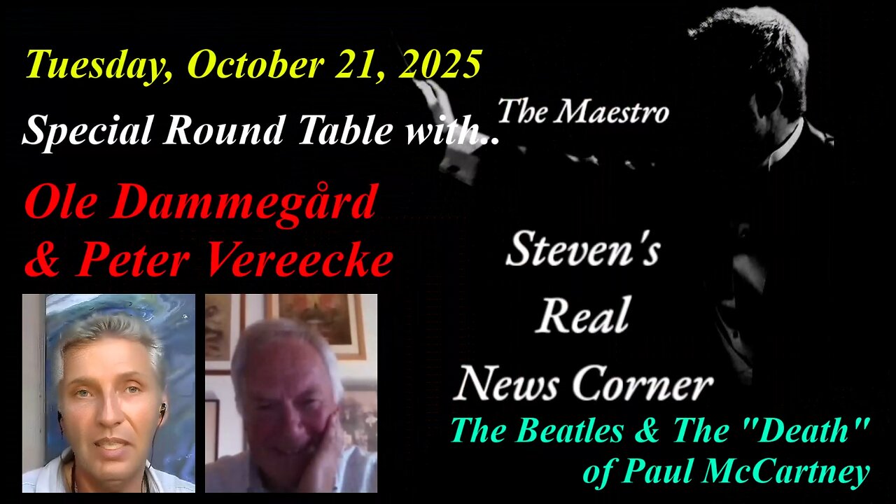 TUESDAY OCTOBER 21, 2025 - Special Round Table w/ Ole Dammegård & Peter Vereecke.