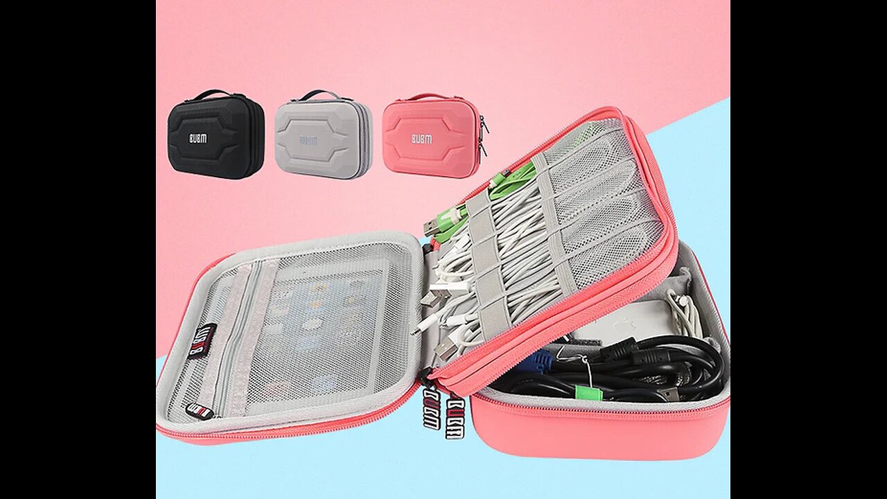 Portable Large-capacity Digital Accessory Storage Bag, with EVA Hard Shell, Waterproof & Shockproof
