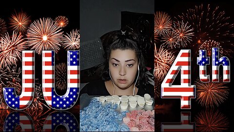 ASMR Forth of July Red White and Blue Candy Eating