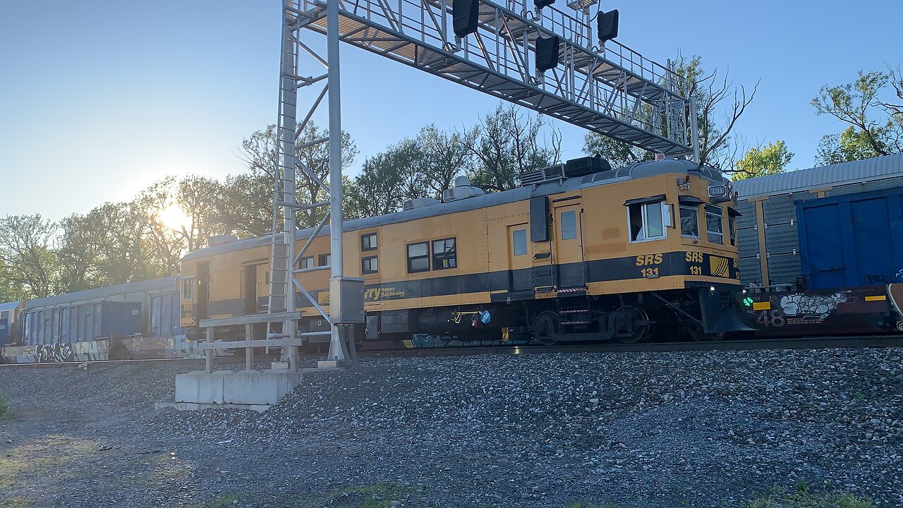 Sperry sails leisurely along the rails congested with trains