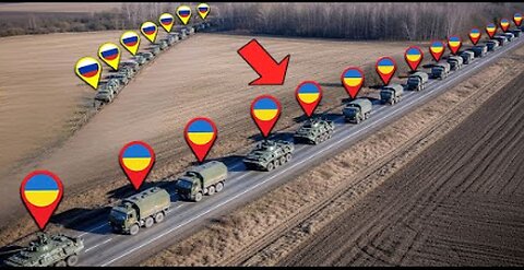 Ukrainian Armored Column Falls Under Surprise Ambush from Hidden Tanks