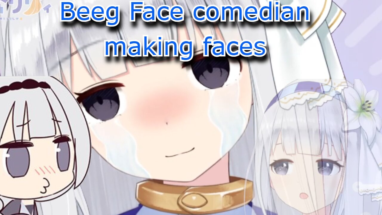 Beeg Vtuber shirayuri lily making faces - crying, smug, pouting etc