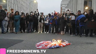 Democrat-Supported Pro-Illegal Alien Rioters Spit On And Set Ablaze American Flags In L.A.