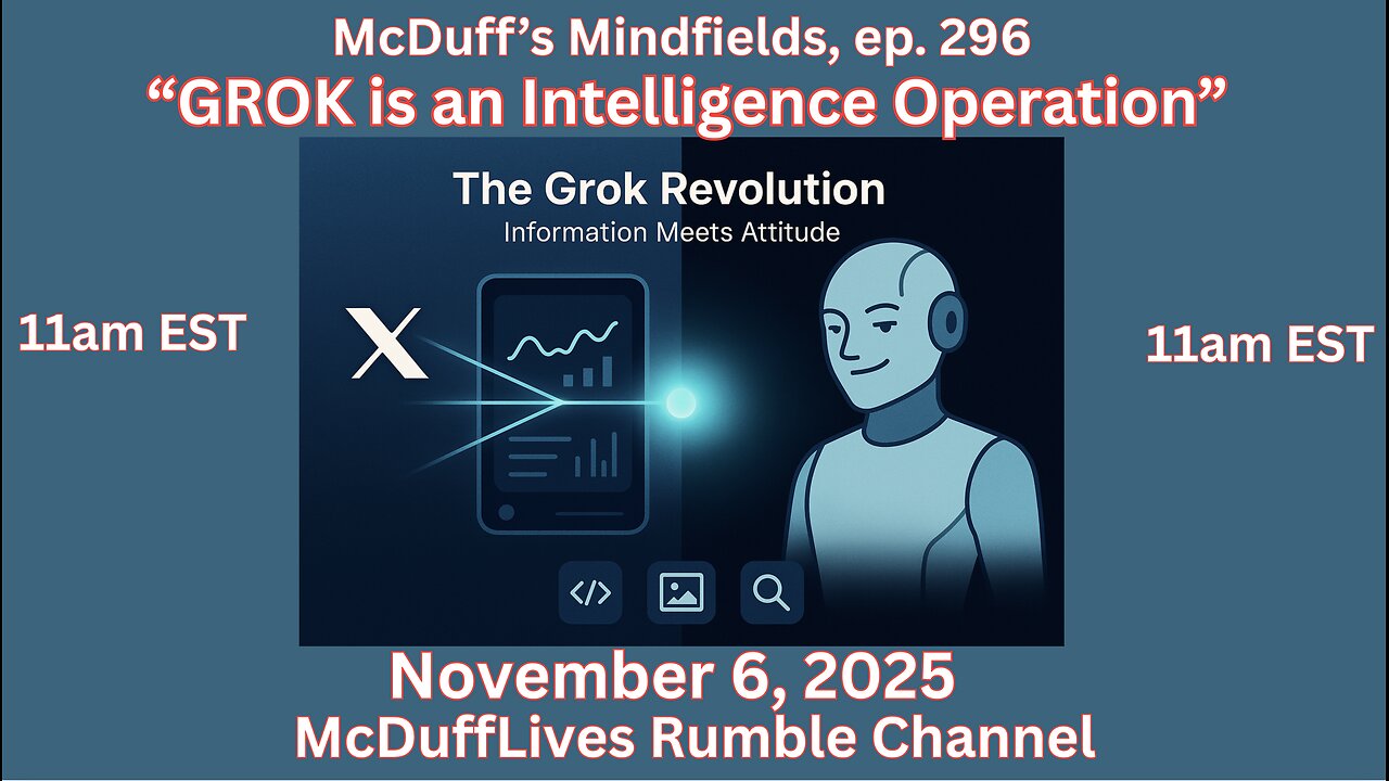 McDuff's Mindfields, ep. 296: "GROK is an Intelligence Operation" Nov. 6, 2025