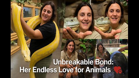 Look how much those animals love him, just like he does.