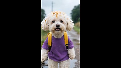 The little Bichon Frisé was bullied, but luckily met an orange cat.