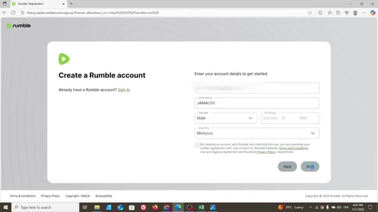 How to create an account on Rumble Video