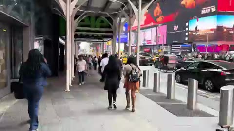 New York City Walking Tour 4k 7th Avenue - Manhattan Walk Times Square