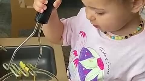 Must Watch: 2 Year Old Makes Pancakes #shorts