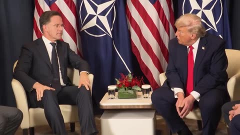 President Trump Participates in a Pull Aside with the Secretary General of NATO