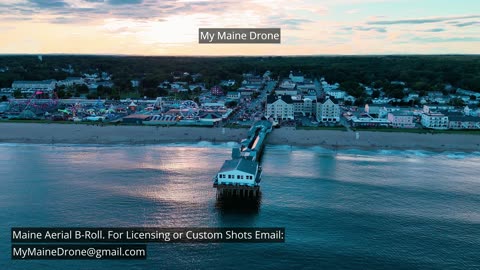 Maine B-Roll (No Sound): The Pier at Old Orchard Beach, Maine during a Beautiful Sunset Video 3