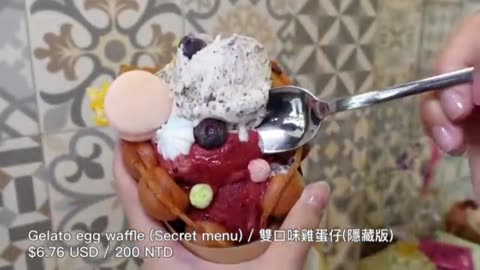 Waffle Gelato Delicious Dessert