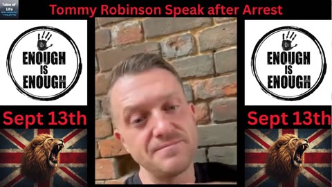 Tommy Robinson Speak after Arrest