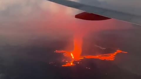 A passenger on an EasyJet flight recorded a volcanic eruption in Iceland on video