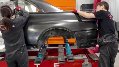 Nissan Skyline R34 restoration by Built By Legends (Japan) on a Celette frame machine