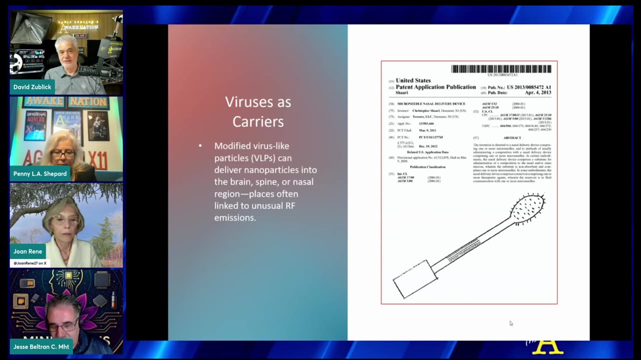 Patent US20130085472A1 and Nanotech Delivery into the Brain?