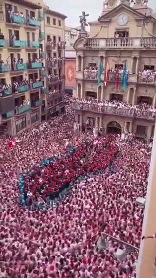 Activists made Human Map of Palestine at Spain’s San Fermin Festival