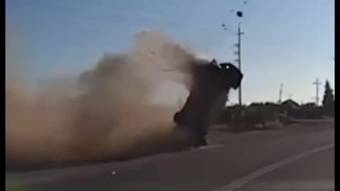 Car Flew Through the Air and Crashed Across the Road – Shocking Accident!
