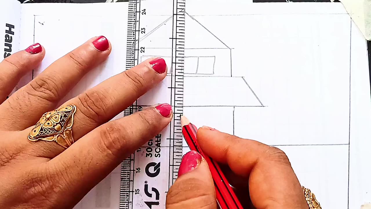 Easy House Scenery Drawing 🏠 Ghar ka Chitra🏠 Easy to drawing and Painting #scenery #house #home