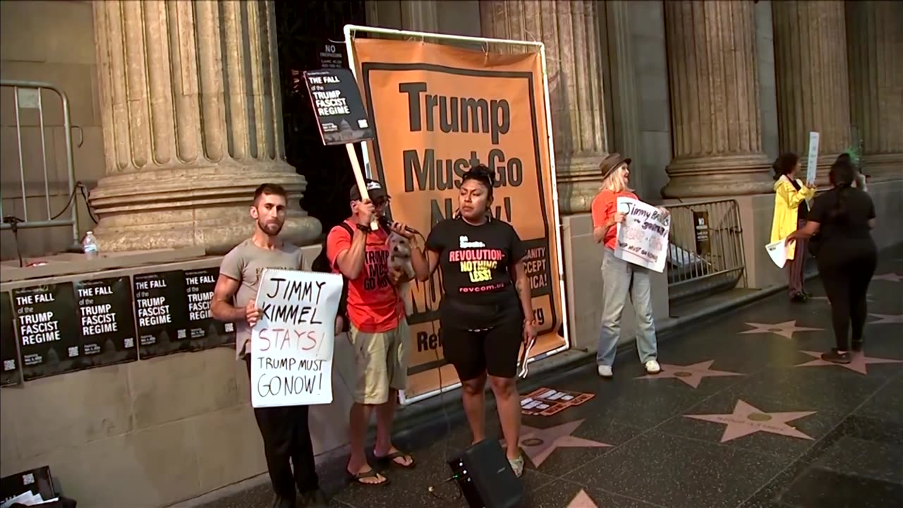 'Trump must go' - Jimmy Kimmel fans protest as ABC suspends show