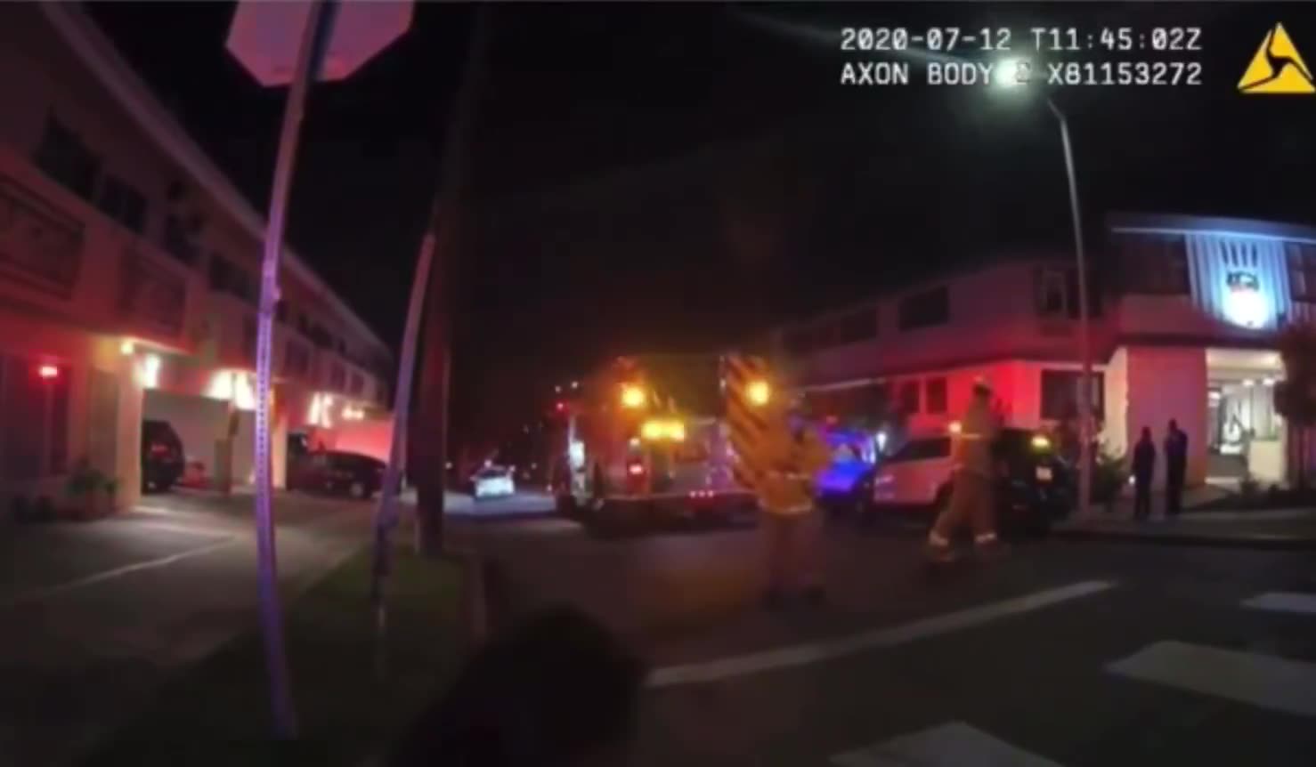 body cam footage of Megan Thee Stallion being interviewed the night of the Tory Lanez shooting