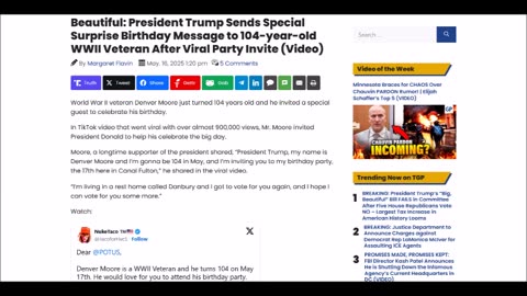President Trump Sends Special Surprise Birthday Message to 104-year-old...