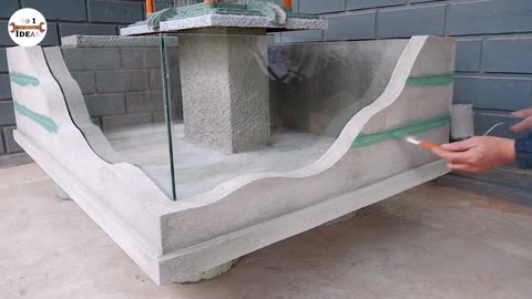 Self-build peaceful corner with awesome 2 story fish tank diorama