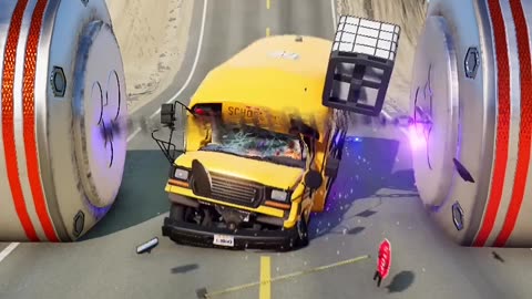Cars & School Bus vs Hydraulic Crush