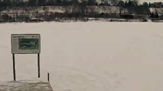 ❄️🚴 Biking Across a Frozen Lake Ontario – Insane Winter Ride! #2 #shorts
