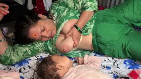 Breastfeeding at home vlog with family Indian mommy 
