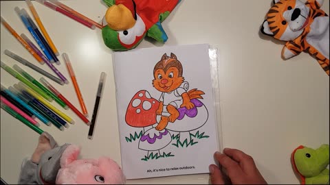 Happy Coloring 🎨 Squirrel on the Mushrooms🍄