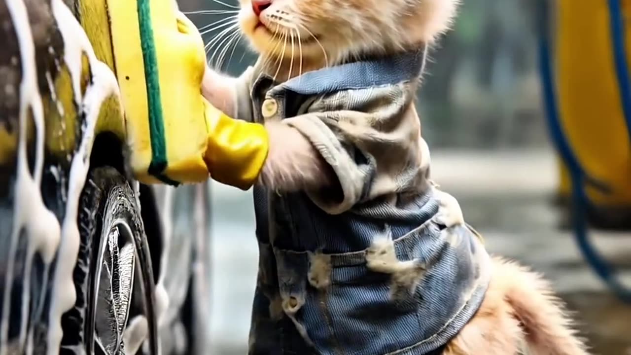 Very Hard Work of Poor Cat 😺