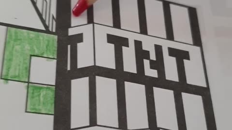 Creeper in Front of TNT Blocks Coloring