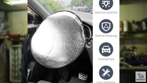 Ferianl Car Steering Wheel Sun Shade, Steering Wheel Cover, Sun Heat Shield Ant