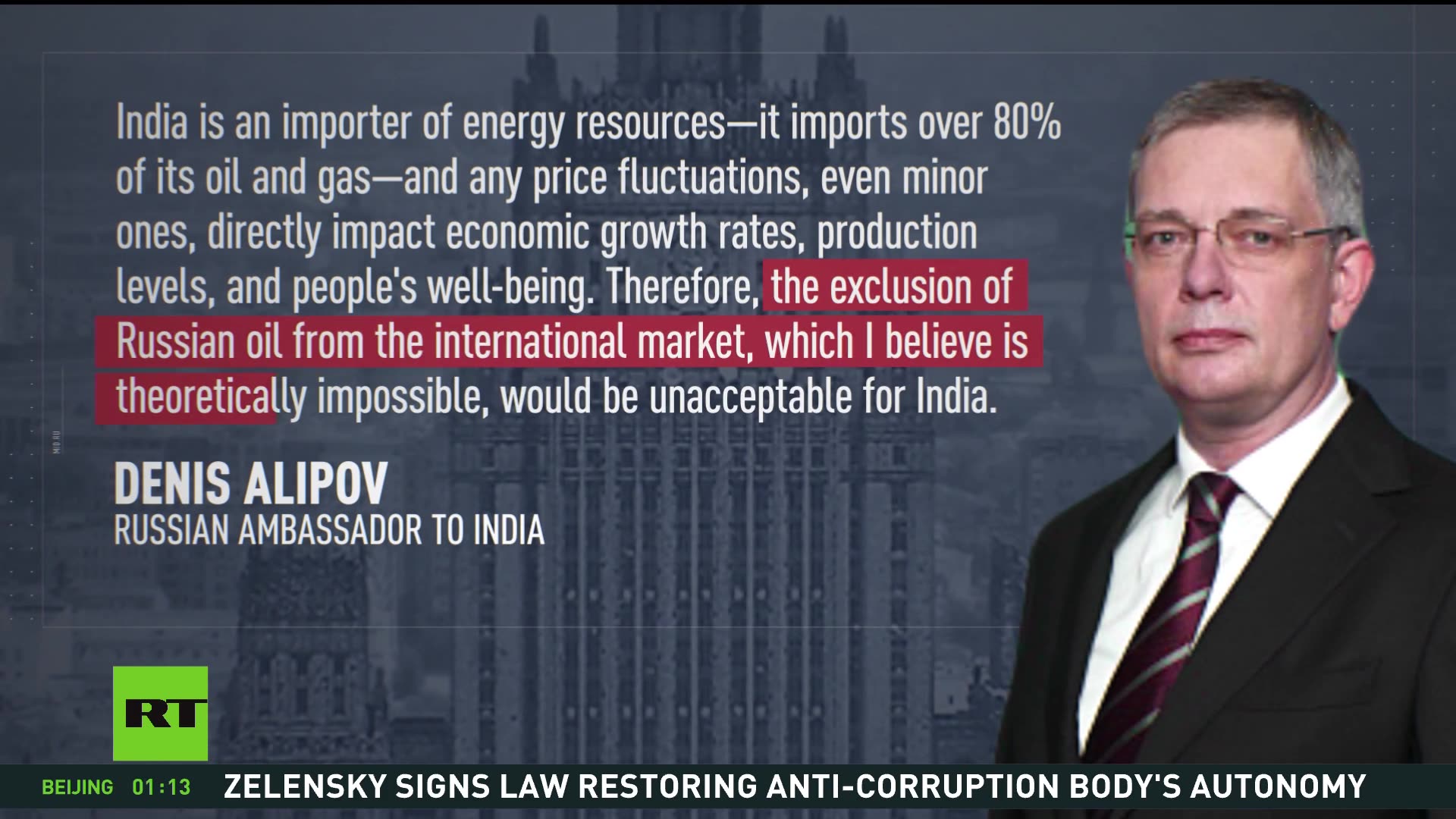 US threats don’t inspire trust among Indians – Russian Ambassador Denis Alipov